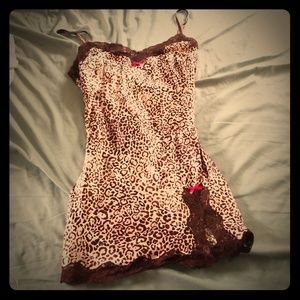Silky cheetah print lingerie